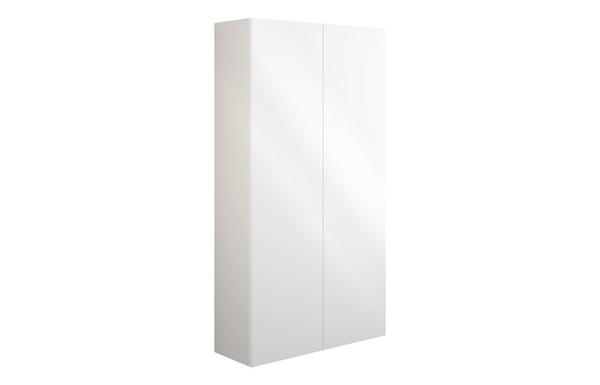 Eden 600mm Slim 2 Door Storage Unit - White Gloss (Grey Cab)